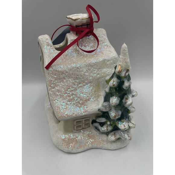 2015 Heather Goldminc Christmas Village Snow Cottage Tea Light Candle Holder - Picture 8 of 12
